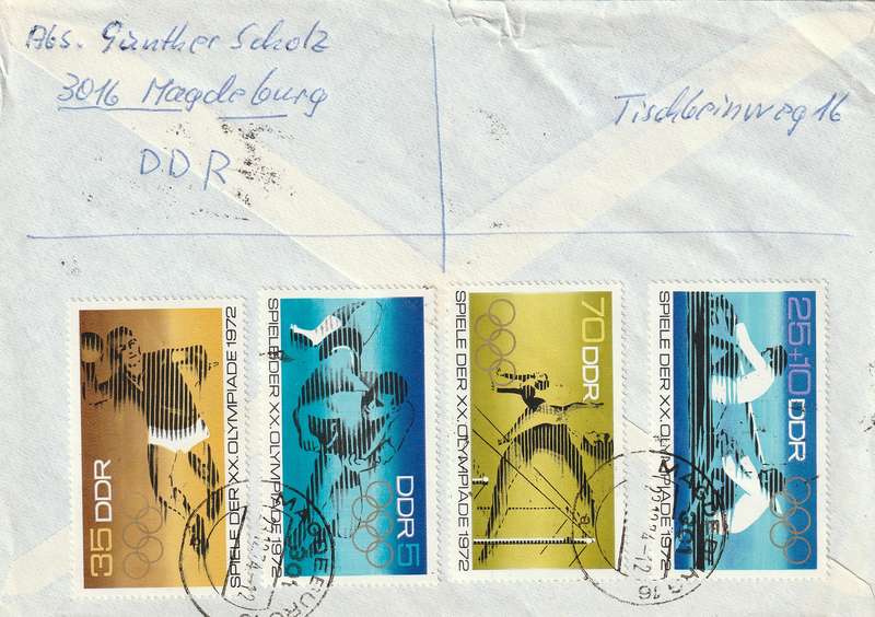Germany DDR Cover Einschreiben Registered - 1971 1972 Summer Olympics Olympic Committee