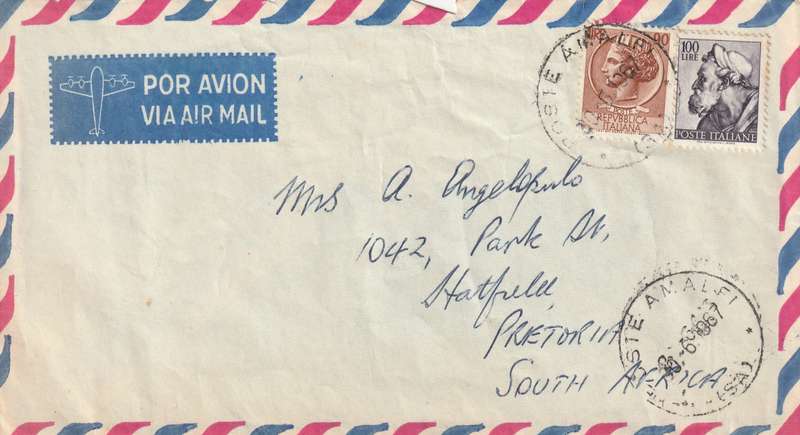 Italy Cover - 1955 1961 - Syracusean Coin Italia Ezekiel Sistine Chapel by Michelangelo