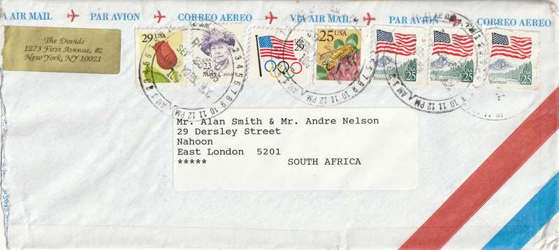 United States USA Cover - 1995 1994 - Mary Cassar Flag Flags Bee Bees Honeybee Tulip Flowers