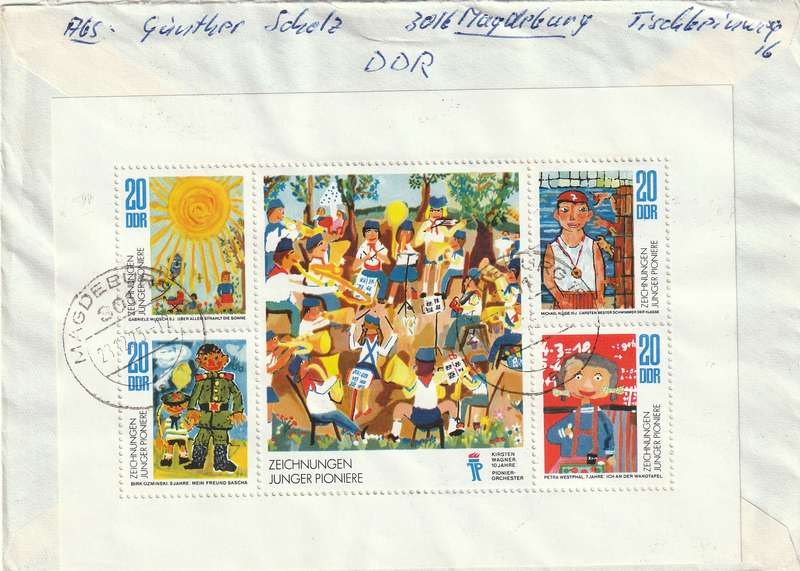 Germany DDR Cover Einschreiben Registered - 1975 1974 - Young Pioneers Flowers
