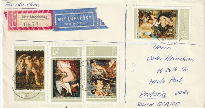 Germany DDR Cover Einschreiben Registered - 1977 - Rubens Paintings in Dresden Gallery