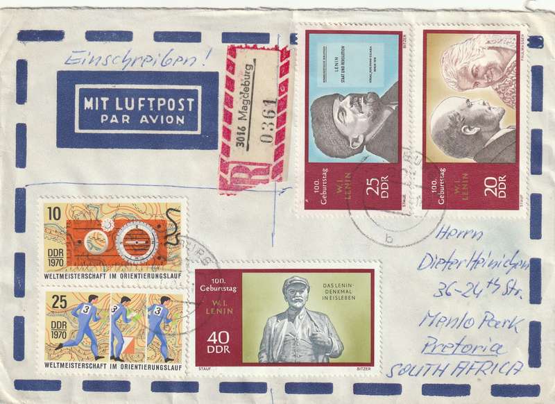 Germany DDR Cover Einschreiben Registered - 1970 - Lenin Youth Pioneer Meeting World Orienting Cham