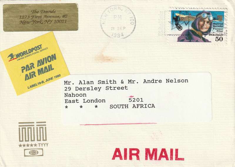 United States USA Cover - 1995 1994 - Harriet Quimby Pilot Aviation