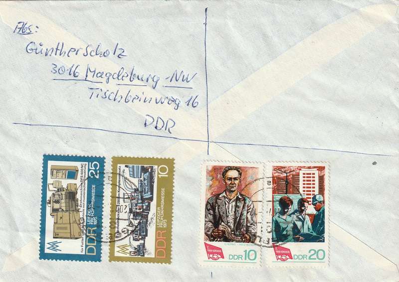 Germany DDR Cover Einschreiben Registered - 1970 1973 1968 - People's Police Trade Union Unions L