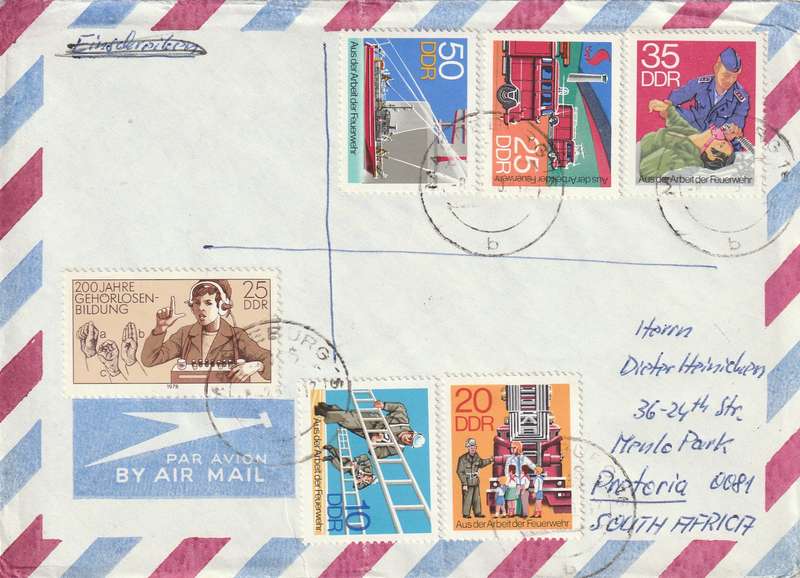 Germany DDR Cover Einschreiben Registered - 1977 1978 - Firemen Activities Fire Brigade Education o