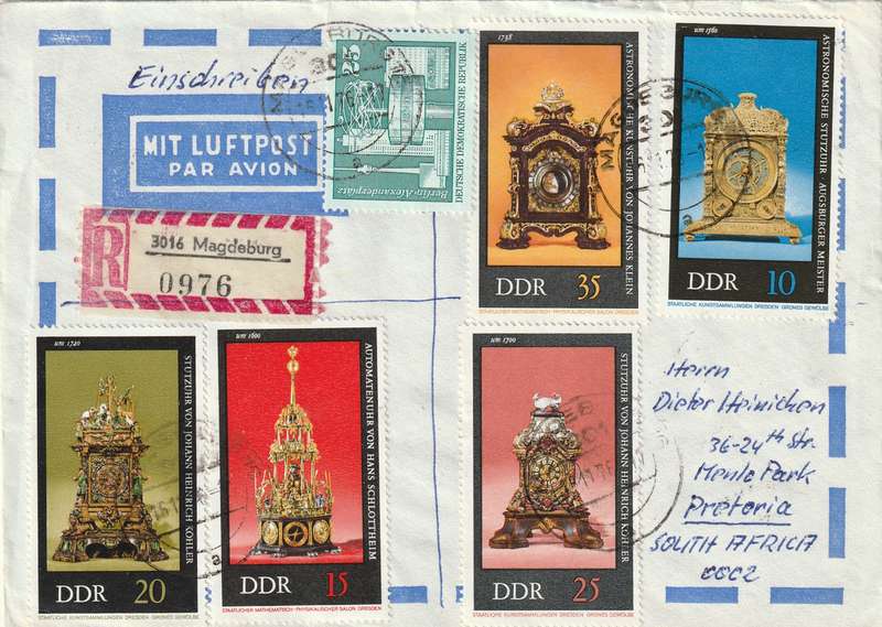 Germany DDR Cover Einschreiben Registered - 1975 - Clocks Friendship Festival of Russian and German