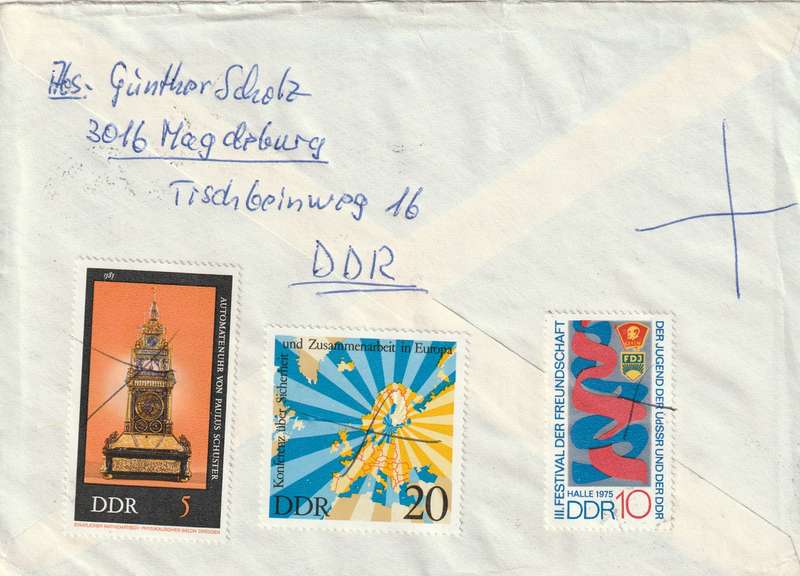 Germany DDR Cover Einschreiben Registered - 1975 - Clocks Friendship Festival of Russian and German