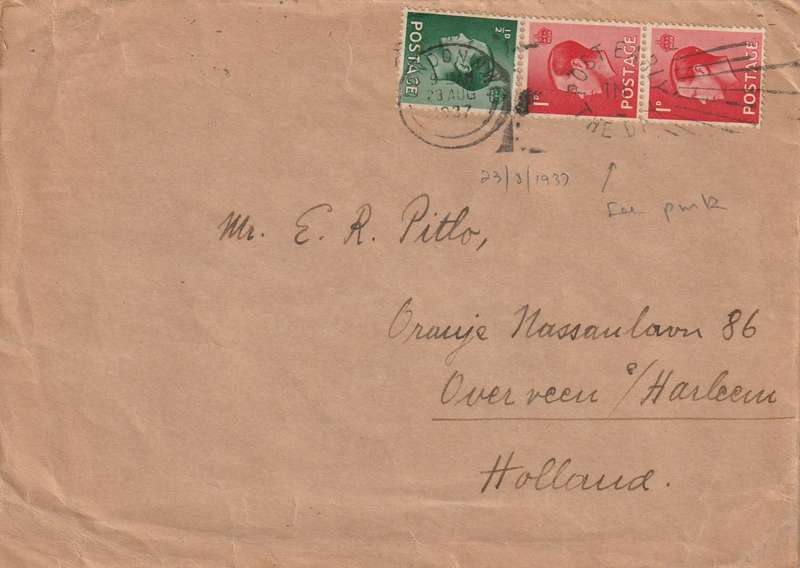 Great Britain Cover - 1936 1937 King Edward VIII