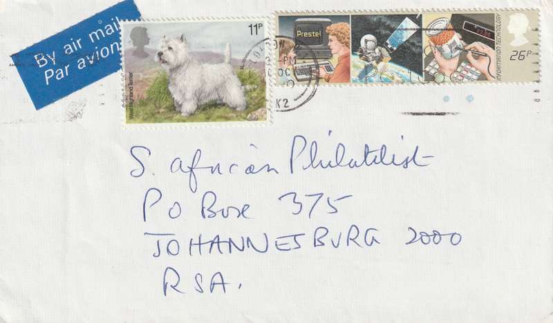 Great Britain Cover - 1979 1982 - British dogs West Highland white terrier Information Technology