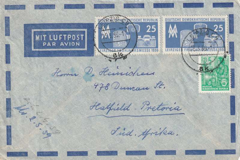 Germany DDR Cover - 1959 - Leipzig Fair Photographic equipment