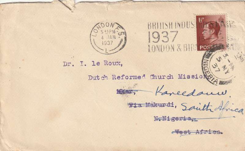 Great Britain Cover - 1937 1936 - King Edward VIII Slogan British Industries London and Birmingham
