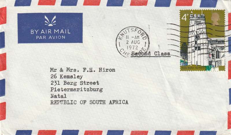 Great Britain Cover - 1972 - Old Village Churches All Saints Earls Barton KNUTSFORD