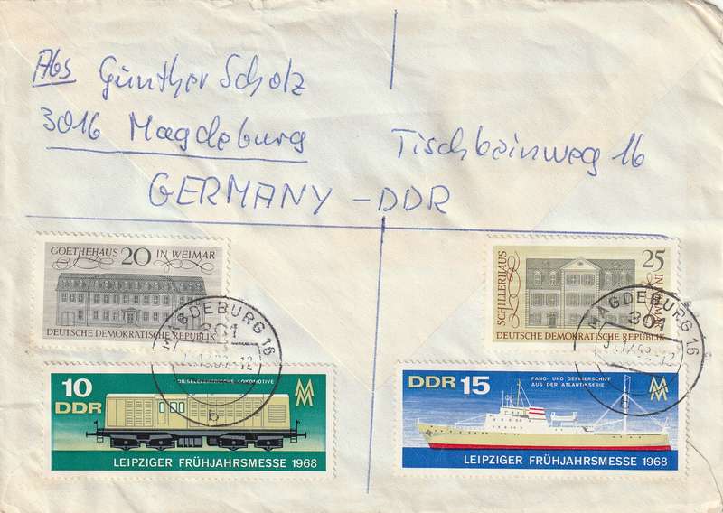 Germany DDR Cover Einschreiben Registered - 1967 1968 - Portraits Storm Herwegh Winckelmann Venus L