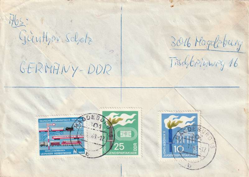 Germany DDR Cover Einschreiben Registered - 1968 - 10th Winter Olympic Games Leipzig Fall Fair Mode
