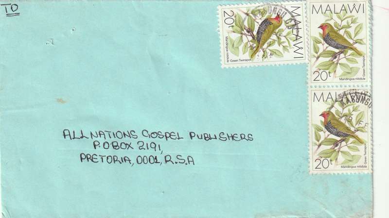 Malawi Cover - 1988 - Birds Green Twinspot