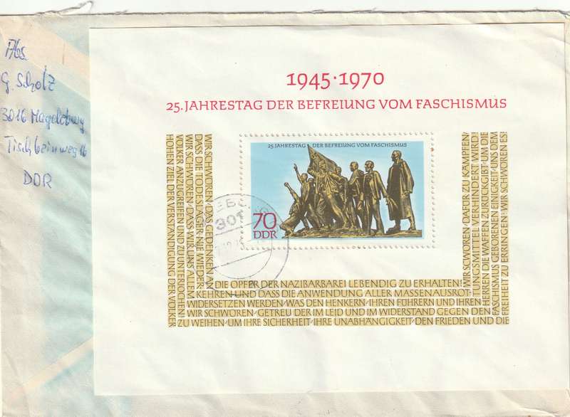 Germany DDR Cover - 1968 1969 1970 - Portraits Nagel von Humboldt Landsteiner Semmelweis Andersen F
