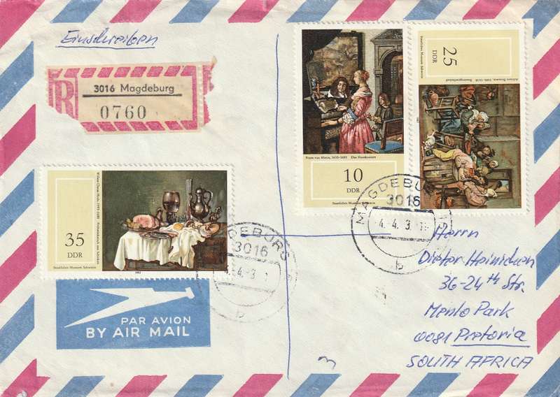 Germany DDR Cover Einschreiben Registered - 1982 - Paintings Museum Schwerin Historical Occupations