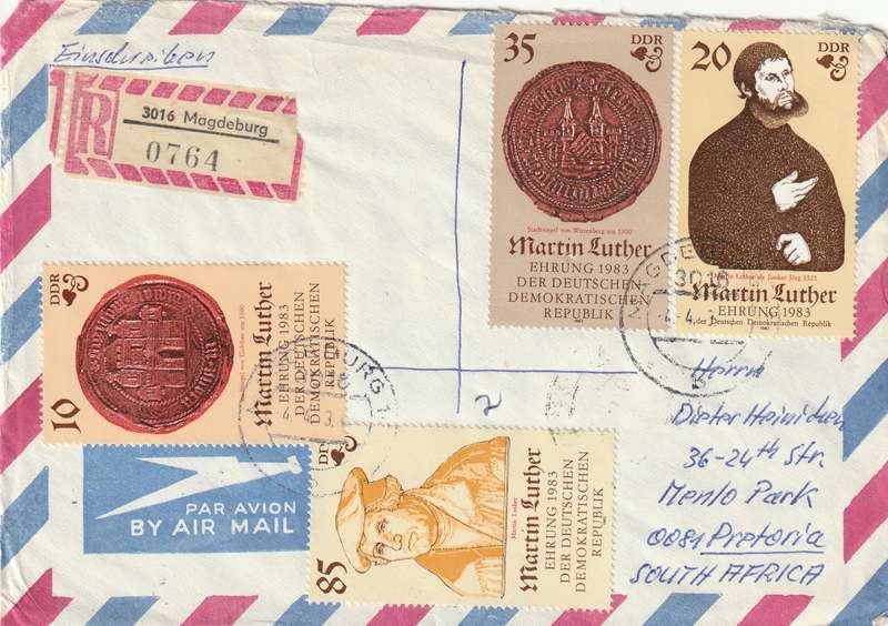 Germany DDR Cover Einschreiben Registered -  1981 1982 - Martin Luther Toys