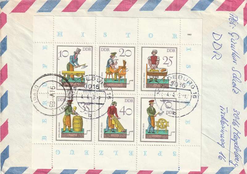 Germany DDR Cover Einschreiben Registered - 1982 - Paintings Museum Schwerin Historical Occupations