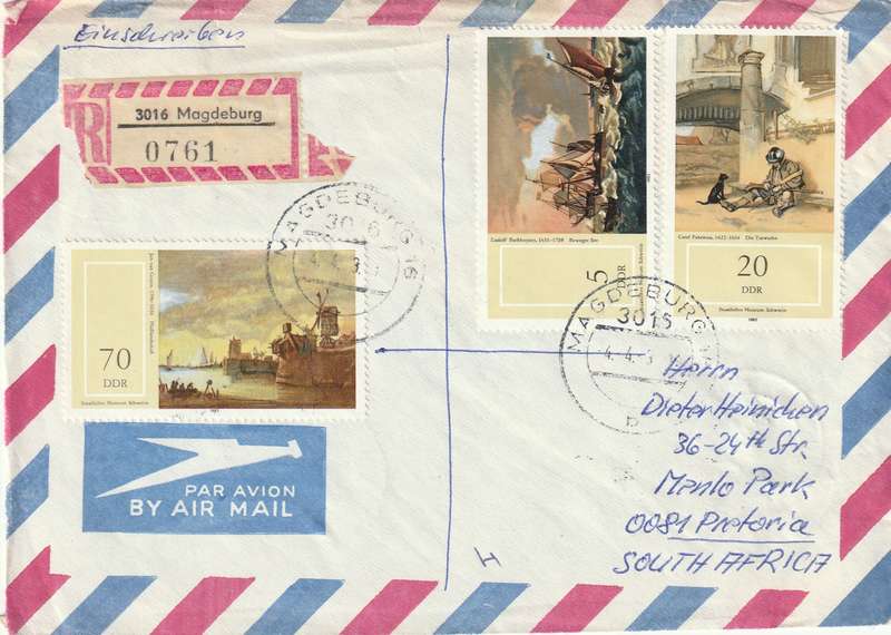 Germany DDR Cover Einschreiben Registered - 1979 1982 - Paintings Museum Schwerin 30 Anniversary