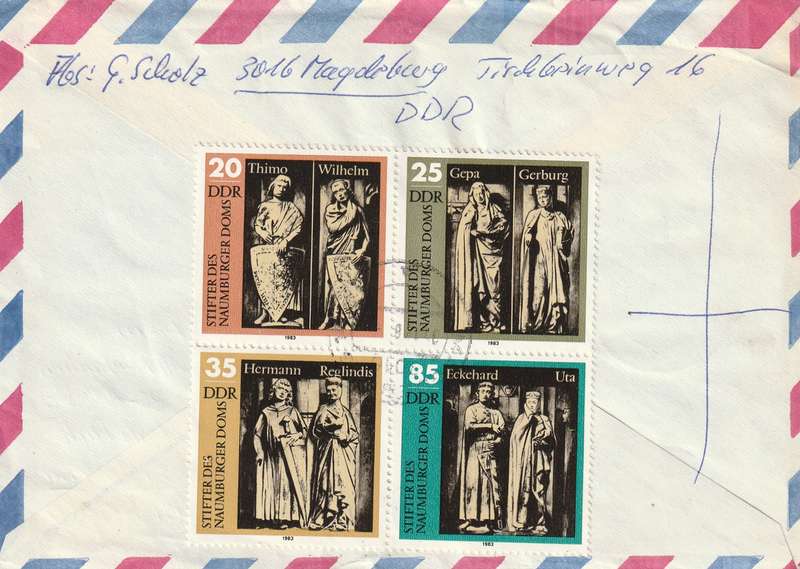 Germany DDR Cover Einschreiben Registered - 1981 1983 - Park Parks Map Maps Naumberg Cathedral Stat