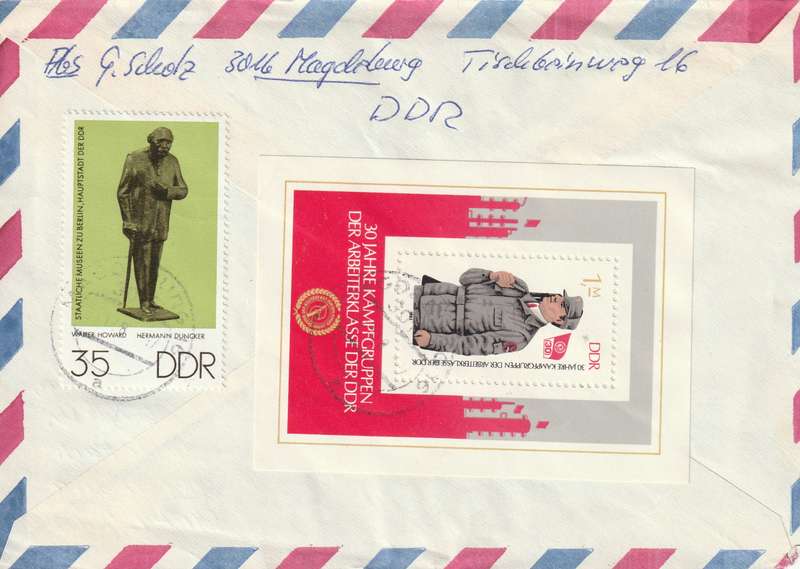 Germany DDR Cover Einschreiben Registered - 1976 1983 - Working-Class Brigade Small Sculptures