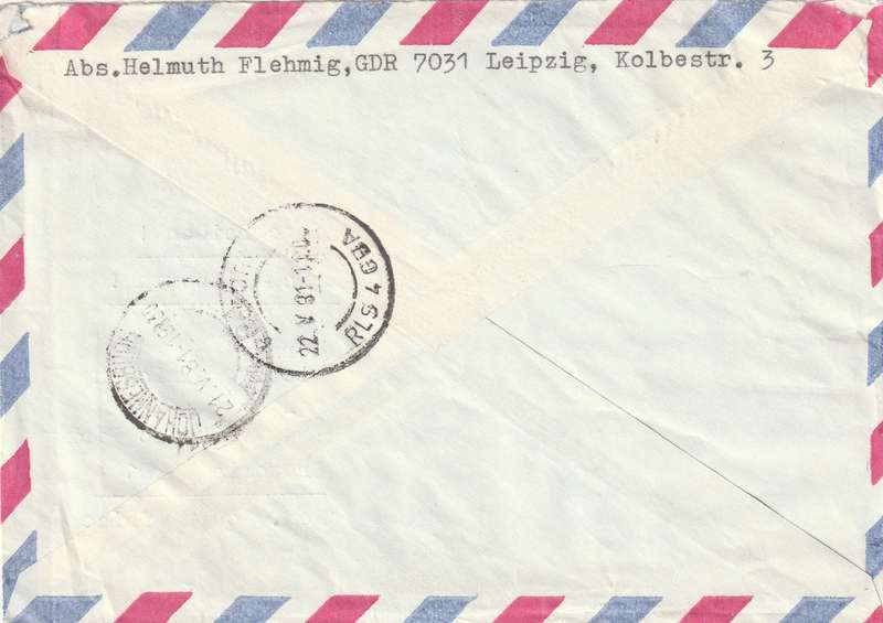 Germany DDR Eilsendung Express Einschreiben Registered Cover - 1981 - Mozart Bauhaus Architecture G