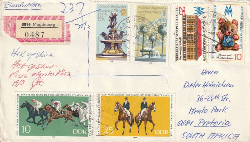 Germany DDR Einschreiben Registered Cover - 1977 1979 - Leipzig Autumn Fair National Exhibition Hor