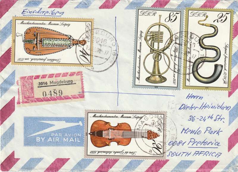 Germany DDR Einschreiben Registered Cover - 1976 1979 - Musical Instruments Rumpelstiltskin