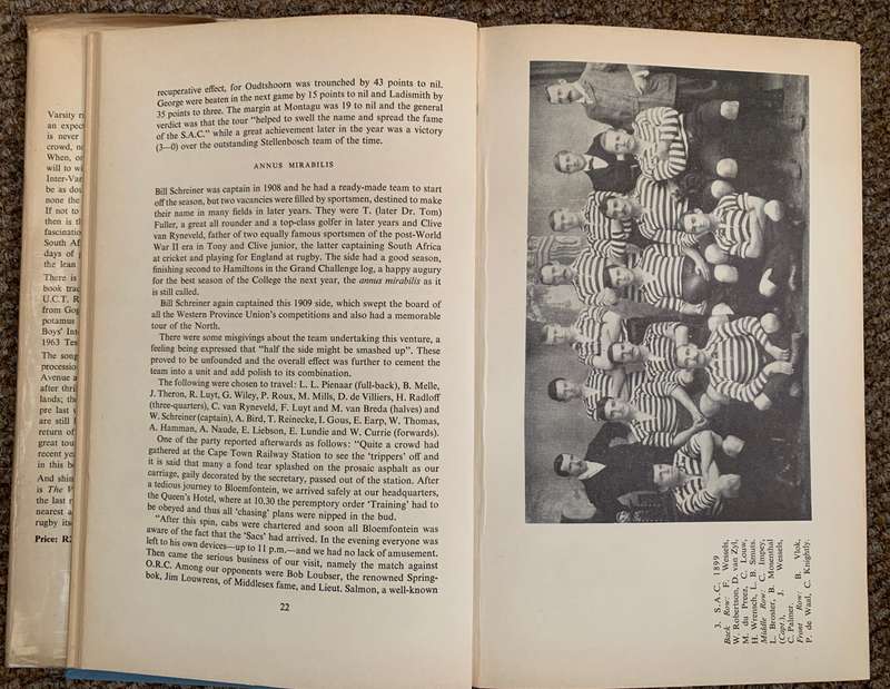 The Varsity Spirit, The Story of Rugby Football at UCT, 1883-1963 - L. Babrow & R.K. Stent