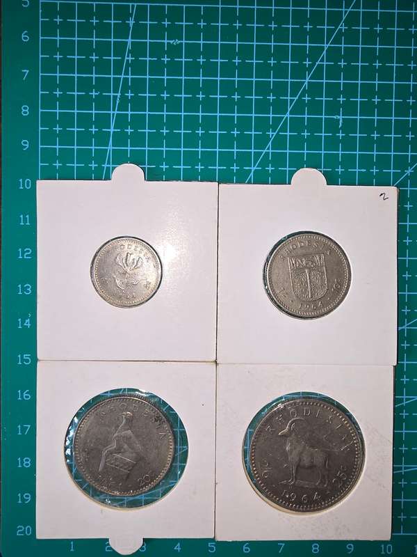 1964 Rhodesia Copper Nickel set ~ 25c, 20c, 10c & 5c ~ 4 Coins