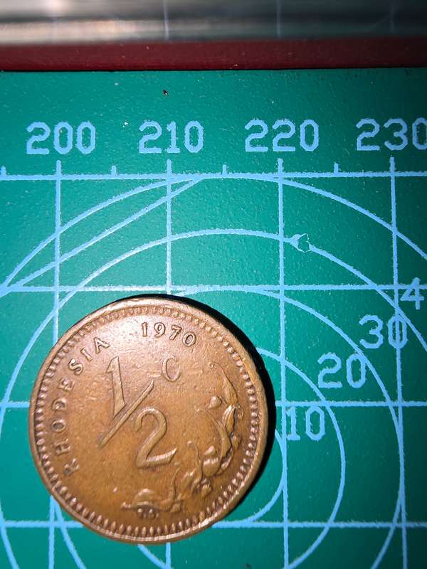 1970 Rhodesia  1/2c