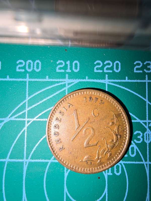 1971 Rhodesia  1/2c