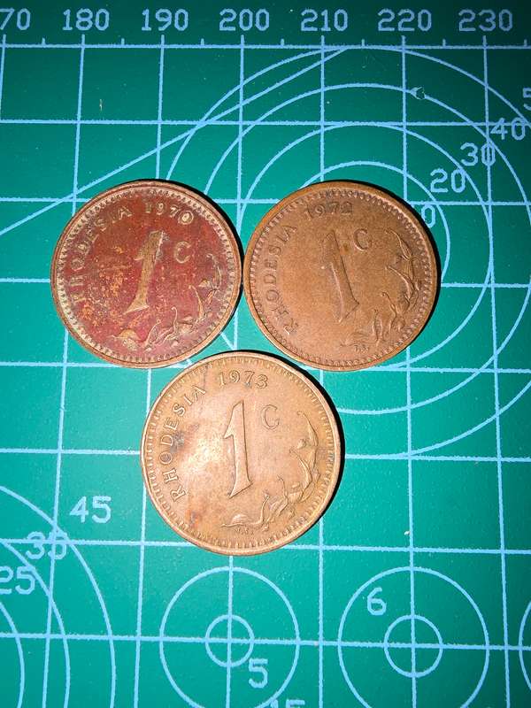 1970, 1972, 1973 Rhodesia  1c