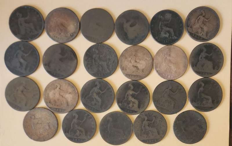Great Britain ~ One Penny Victoria ~ 1874 to 1894 ~ 23 coins!!