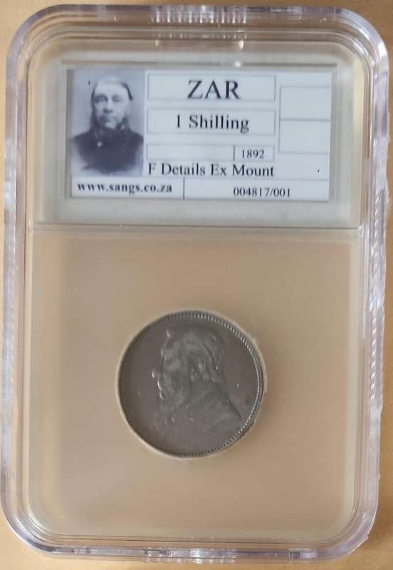 1892 Shilling F Details ~ Ex Mount