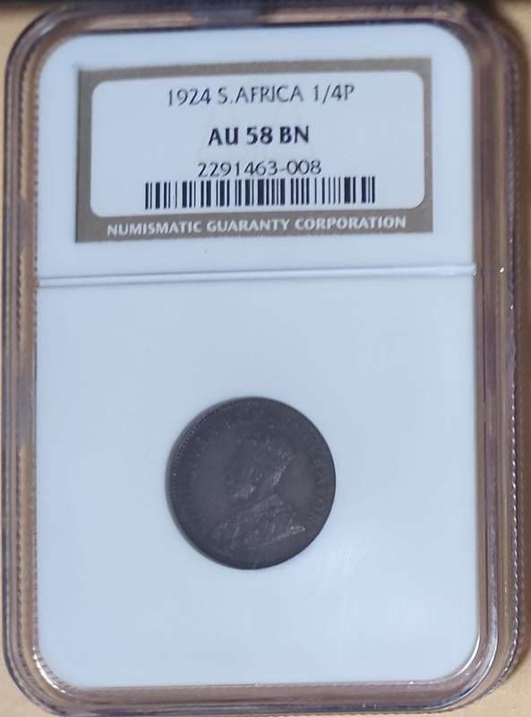 1924 Quarter Penny AU58BN