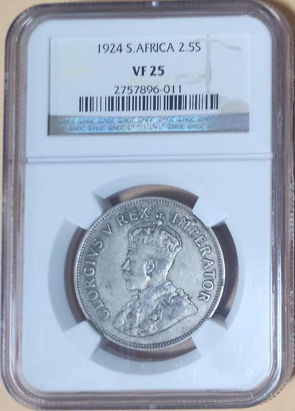 1924 Two and a Half Shillings VF25
