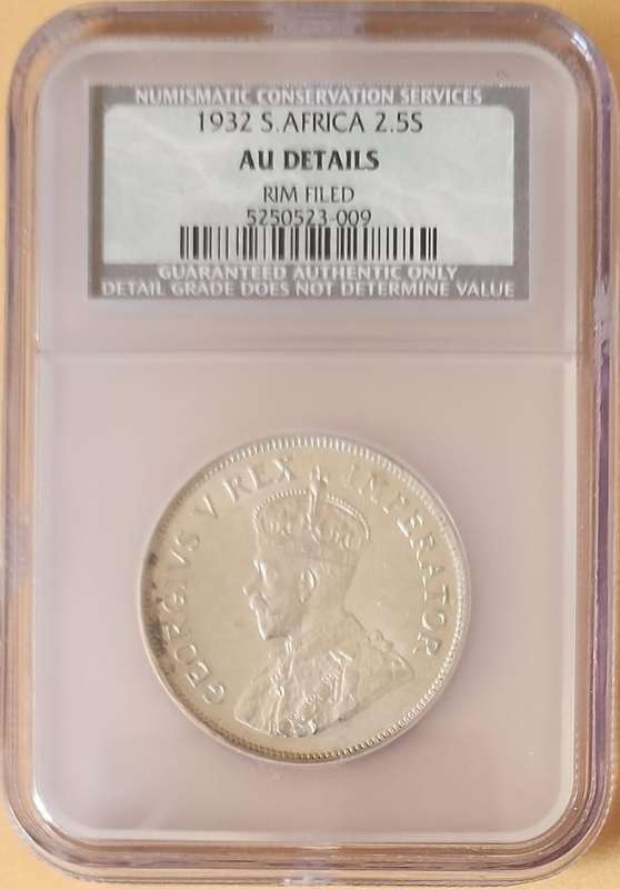1932 Two and a Half Shillings (2.5S) AU Details - Rim Filed