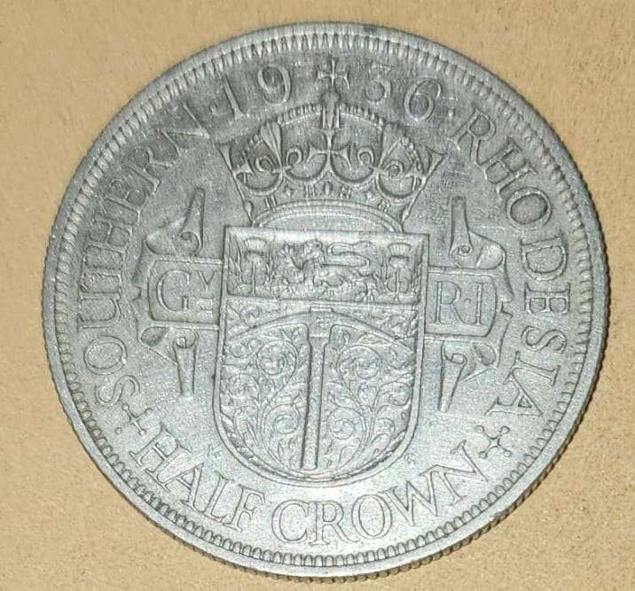 1936 Zimbabwe~ Southern Rhodesia ~ ½ Crown - George V