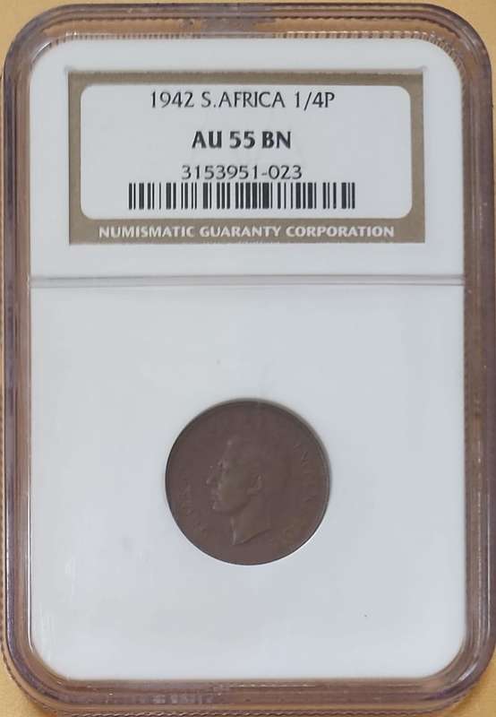 1942 Quarter Penny (1/4D) AU55BN