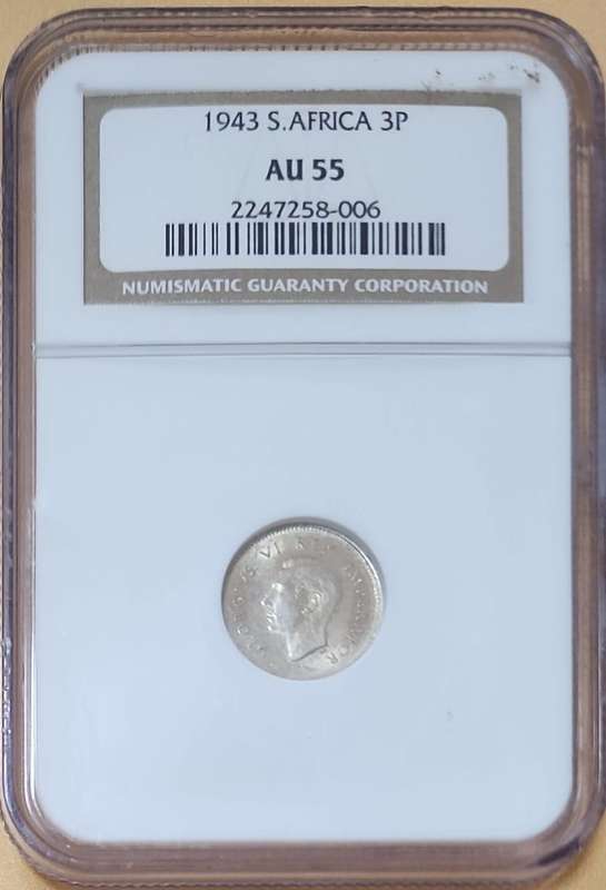 1943 Threepence AU55