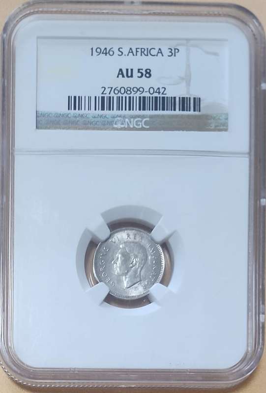 1946 Threepence AU58