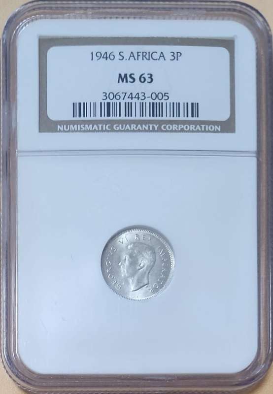 1946 Threepence MS63