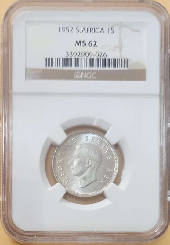 1956 1 shilling (1s) MS62