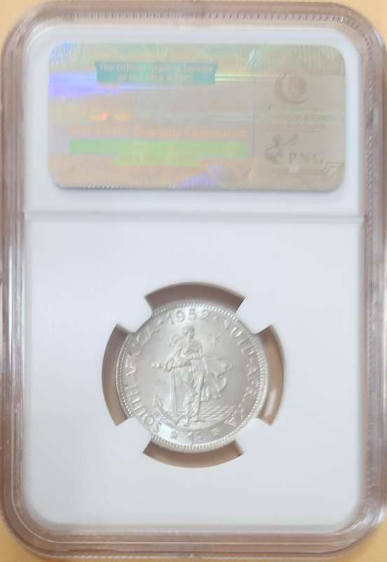 1956 1 shilling (1s) MS62