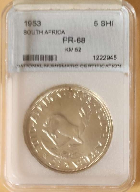 1953 5 Shillings PR68