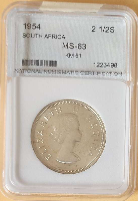 1954 (2.5S) Two and a Half Shillings ~ MS63