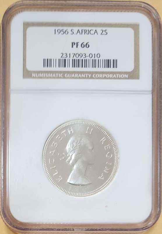 1956 2 shilling (2s) PF66