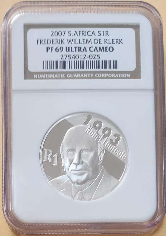 2007 R1 Silver PF69 Ultra Cameo ~ FW De Klerk
